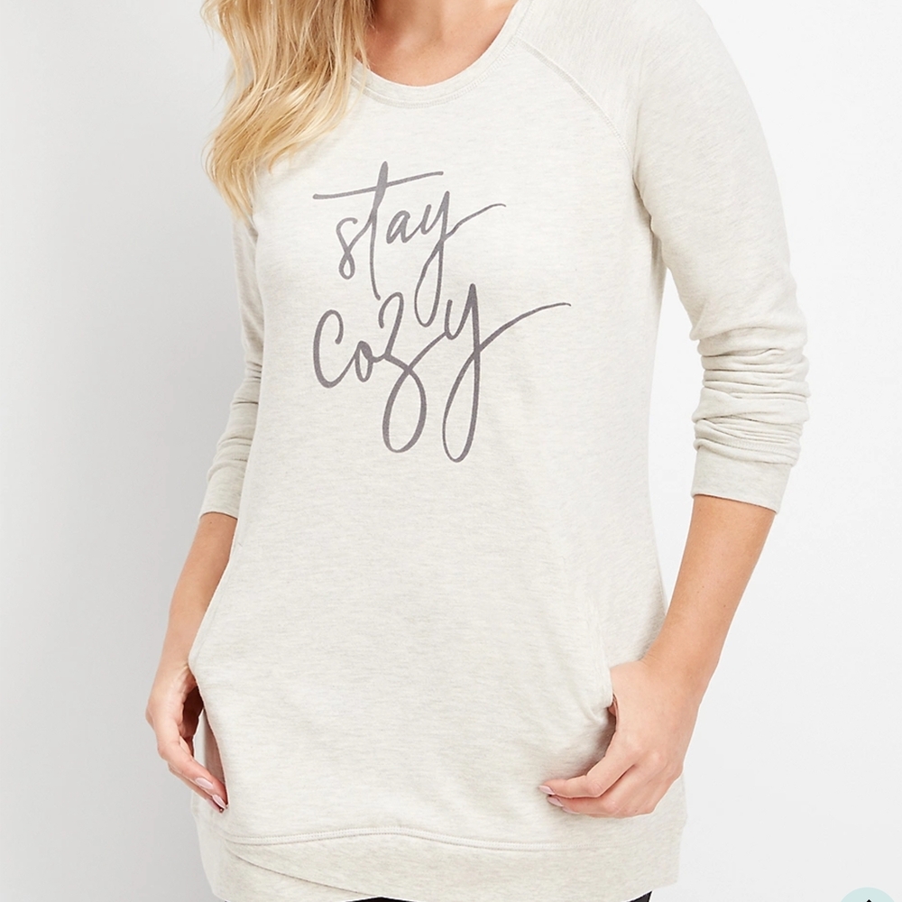 Maurices 2X Cream 'Stay Cozy' Sweatshirt